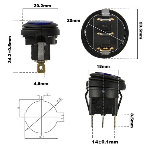 HUAREW 12V 20A Waterproof Toggle Switch Rocker Switch,Blue India | Ubuy