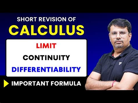 Calculus: Important formulae - Limit Continuity and Differentiability ...