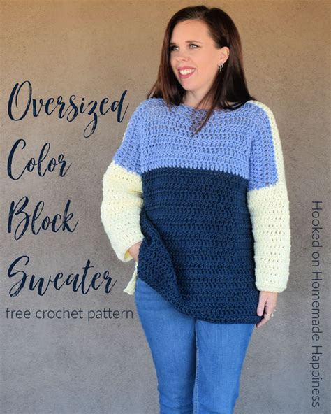 Oversized color block crochet sweater pattern – Artofit