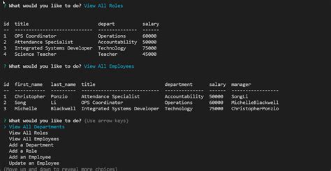 Employee Tracker Java 的图像结果