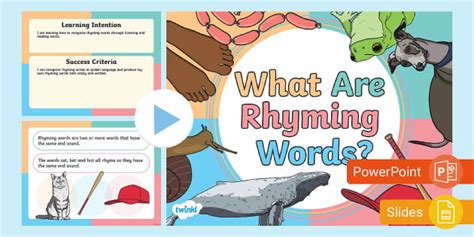 Rhyming Words Presentation | F-2 English | Twinkl