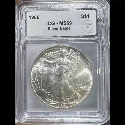 1986 American Silver Eagle ICG MS69 IDC Verified - IDC COIN & BULLION