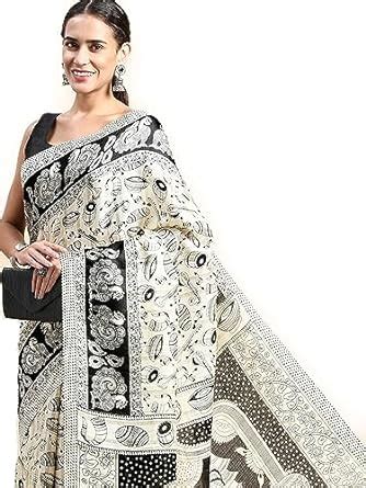 RANI SAAHIBA Women's Art Silk Kalamkari Saree With Blouse Piece ...