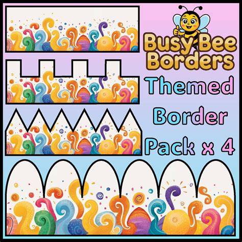 Swirls Art Paint Colors Circle | Bulletin Board Borders Pack ...