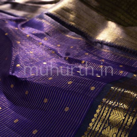 Violet Kanjivaram Silk Saree with Vijaya – Muhurth