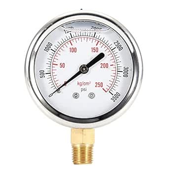 Hydraulic Pressure Gauge, Fuel Pressure Gauge 55mm/2.2in Stainless ...
