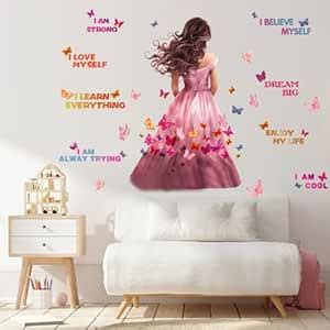 JAAMSO ROYALS Creative Girl Back Butterfly Sticker Living Room ...