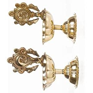 Buy Pure Brass Shankha-Chakra Arti Diya Golden Brass Shankha Chakra ...