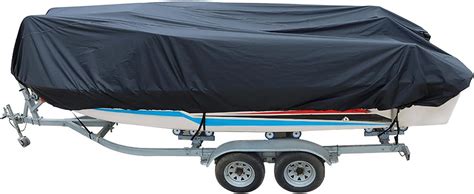 SEBLAFF 14FT 210D Heavy Duty Trailerable Jon Boat Cover Replacement for Jon Boats Beam Width up ...