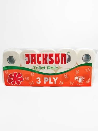 Jackson Toilet Paper 3 Ply (Pack of 10 Rolls) 270+ Tissue Paper Pulls ...