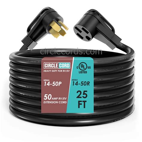 Circlecord 50 AMP NEMA 14-50p/R 25 Feet RV/EV Extension Cord - 220V ...