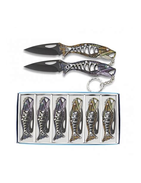 Set of 6 Albainox Fishing keychain knives ⚔️ Medieval Shop