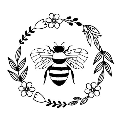 Bumble Bee Line Drawing