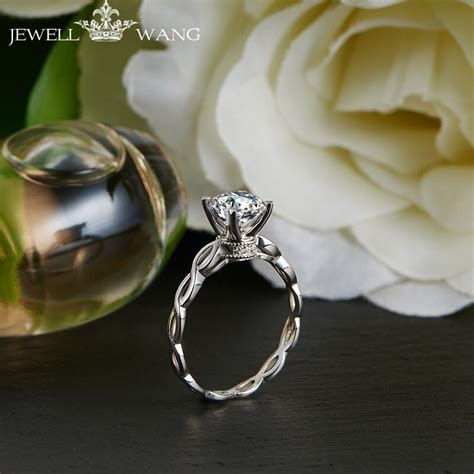 Jewellwang Moissanites 1.0ct Certified Engagement Rings For Women 18k ...