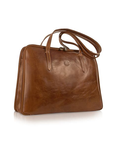 Chiarugi Handmade Brown Genuine Italian Leather Business Bag in Brown ...
