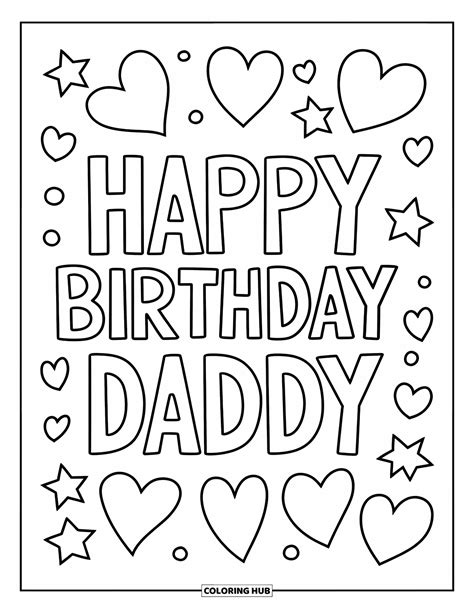 Happy Birthday Daddy Coloring Pages Pdf
