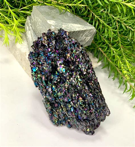 Black Rainbow Carborundum Crystal Stone | 149 gms | – The Healing Store