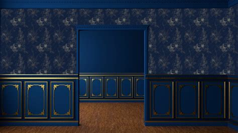 Appealing Blue Floral Pattern Cafe Wallpaper – Myindianthings