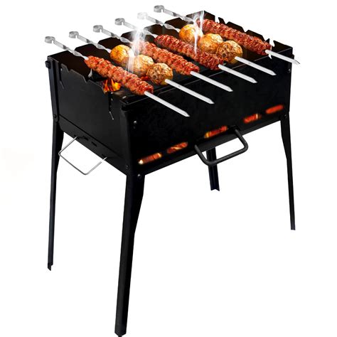Ckg Portable Charcoal Grill Heavy Duty Folding Mangal Bbq Outdoor ...