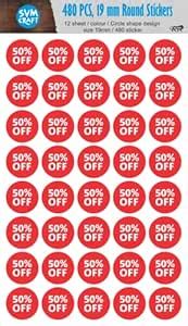 SVM CRAFT® Sales Clearance Discount Stickers - 480 Pcs Yellow Labels ...