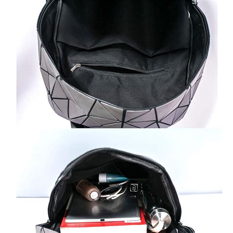 Buy Geometric Backpack Luminous Backpacks Holographic Reflective Bag ...