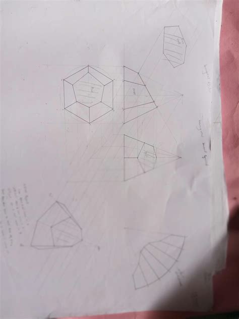 Image result for Development Drawing of a Hexagonal Pyramid