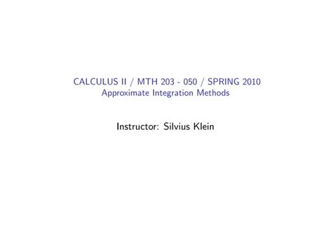 Approximate Integration Formula 的图像结果