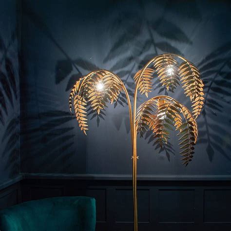 Antique gold palm leaf floor lamp – Artofit