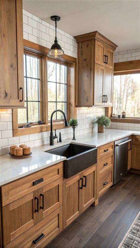 23 Timeless Natural Wood Kitchen Cabinet Designs | Rustic kitchen ...
