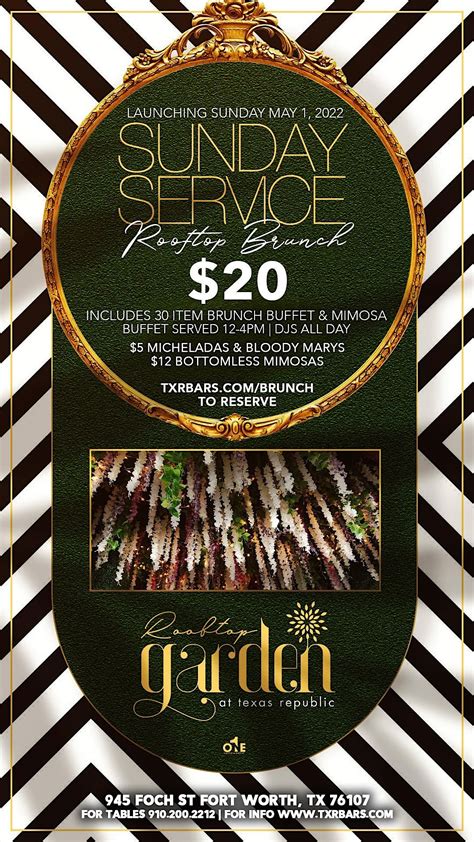 Sunday Service - Rooftop Brunch Buffet & Party Fort Worth, Texas ...