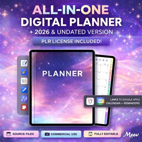 Editable 2026 Digital Planner for iPad – PowerPoint & Keynote – MEEV