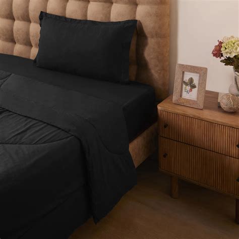 Buy Paleto | Everyday Hues Cotton Solid Dyed 120GSM Comforter-Black ...