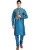 Buy Blue 2-Piece Ethnic Suit for Men by SKAVIJ Online | Ajio.com