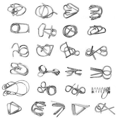 Smart Novelty Set of 24 Assorted Metal Wire Puzzle Toys - Gift, India ...
