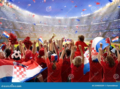 Croatia Football Team Supporter on Stadium Stock Image - Image of ...
