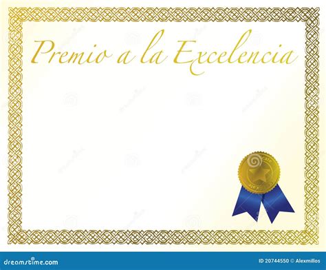 Spanish Award of Excellence with Golden Ribbon. Stock Vector ...