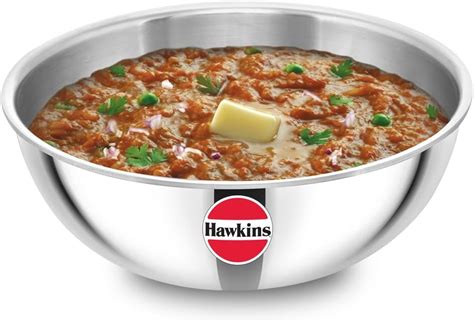 Hawkins 4 Litre Metro Kadhai, Triply Stainless Steel Induction Tasla ...