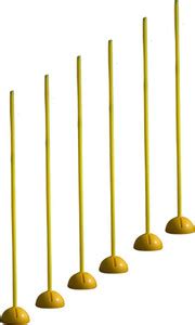 Vayu Agility Poles with Dome Base (Pack of 6) Two Piece Agility Pole ...
