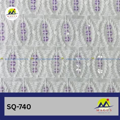Sequin Embroidery - Sequins Schiffli Embroidery Fabric Job Work ...