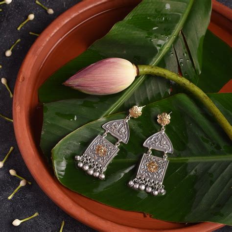 German Silver Handcrafted Traditional Earrings – Tiara Trendz