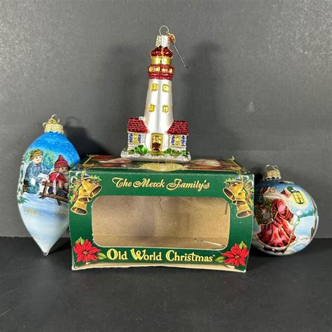 LOT 62G: Vintage Old World Christmas Christmas Ornaments Set Of 3 ...