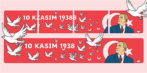 Atatürk Görseli ve Uçan Güvercinler-Twinkl