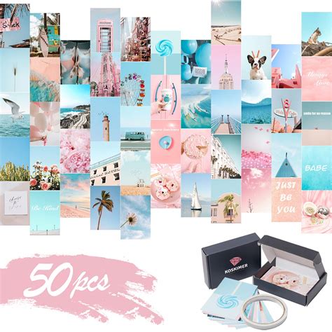 Buy KOSKIMER Wall Collage Kit for Teens – 50 pcs Aesthetic Photo ...