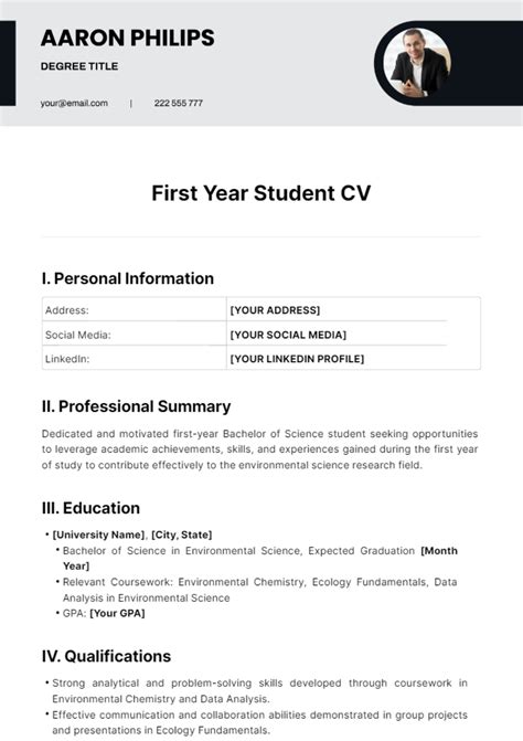 Student CV Templates - Edit Online & Download | Template.net