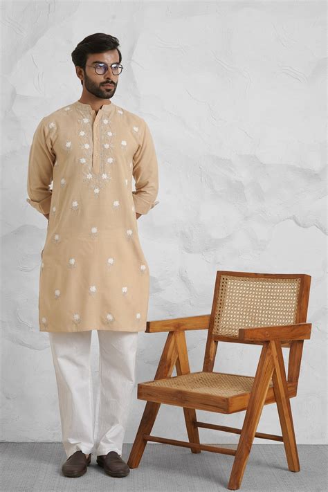 House Of Kari(Chikankari Clothing) - Cotton Aari Work Kurta for Men ...