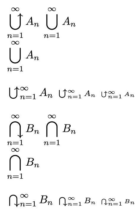 Symbols for ascending union/descending intersection - TeX - LaTeX Stack Exchange