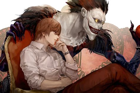 Download wallpaper Apple, guy, Death Note, Light Yagami, Ryuk, the God ...