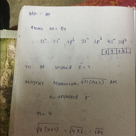 Calculate the magnetic moment of divalent aqueous solution in atomic ...