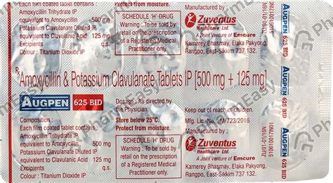 Augpen Bid 625mg Strip Of 10 Tablets: Uses, Side Effects, Price ...