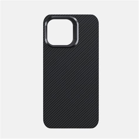 iPhone 15 ProMax Real Carbon Fiber Back Cover With Kickstand